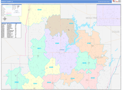 Shelby County, IL Digital Map Color Cast Style