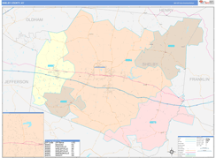 Shelby County, KY Digital Map Color Cast Style