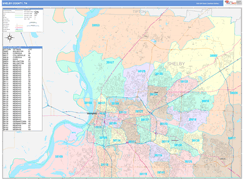 Shelby County, TN Digital Map Color Cast Style