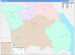 Shelby County, TX Digital Map Color Cast Style