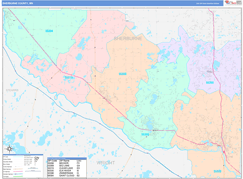 Sherburne County, MN Digital Map Color Cast Style