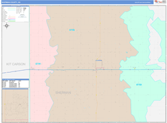 Sherman County, KS Digital Map Color Cast Style