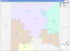 Sherman County, NE Digital Map Color Cast Style