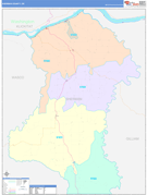 Sherman County, OR Digital Map Color Cast Style