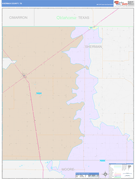 Sherman County, TX Digital Map Color Cast Style