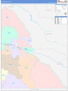 Shoshone County, ID Digital Map Color Cast Style