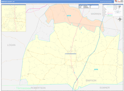 Simpson County, KY Digital Map Color Cast Style