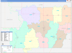 Sioux County, IA Digital Map Color Cast Style