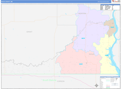 Sioux County, ND Digital Map Color Cast Style