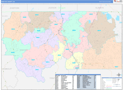 Siskiyou County, CA Digital Map Color Cast Style