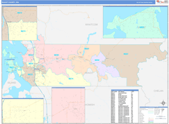 Skagit County, WA Digital Map Color Cast Style