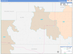 Slope County, ND Digital Map Color Cast Style