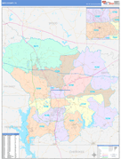 Smith County, TX Digital Map Color Cast Style