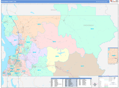Snohomish County, WA Digital Map Color Cast Style