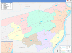 Snyder County, PA Digital Map Color Cast Style