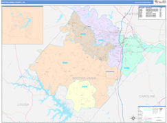 Spotsylvania County, VA Digital Map Color Cast Style