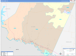 Starr County, TX Digital Map Color Cast Style