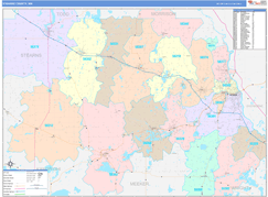 Stearns County, MN Digital Map Color Cast Style
