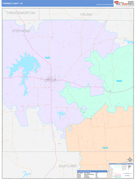 Stephens County, TX Digital Map Color Cast Style