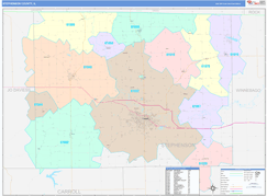 Stephenson County, IL Digital Map Color Cast Style