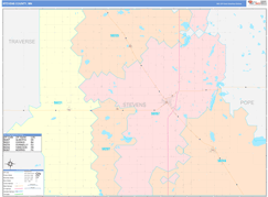 Stevens County, MN Digital Map Color Cast Style