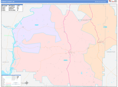 Stewart County, GA Digital Map Color Cast Style