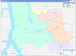 Stewart County, TN Digital Map Color Cast Style