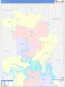 Stone County, MO Digital Map Color Cast Style