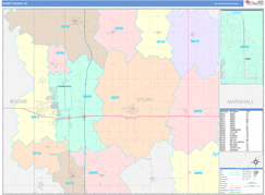 Story County, IA Digital Map Color Cast Style