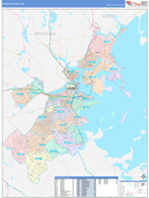 Suffolk County, MA Digital Map Color Cast Style
