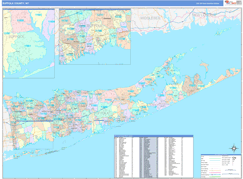 Suffolk County, NY Digital Map Color Cast Style