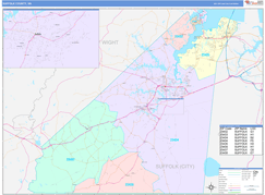 Suffolk County, VA Digital Map Color Cast Style