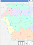 Sullivan County, IN Digital Map Color Cast Style