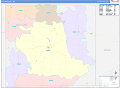 Sullivan County, MO Digital Map Color Cast Style