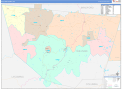 Sullivan County, PA Digital Map Color Cast Style