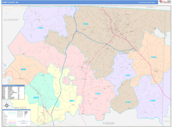 Surry County, NC Digital Map Color Cast Style