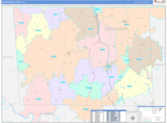 Susquehanna County, PA Digital Map Color Cast Style