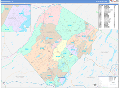 Sussex County, NJ Digital Map Color Cast Style