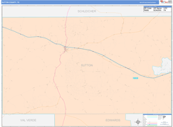 Sutton County, TX Digital Map Color Cast Style