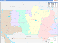 Swift County, MN Digital Map Color Cast Style