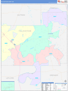 Tallahatchie County, MS Digital Map Color Cast Style