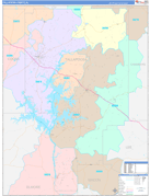 Tallapoosa County, AL Digital Map Color Cast Style