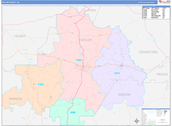 Taylor County, GA Digital Map Color Cast Style