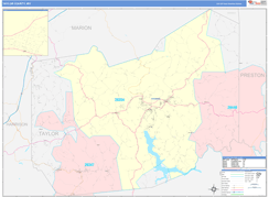 Taylor County, WV Digital Map Color Cast Style