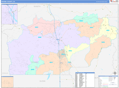 Tehama County, CA Digital Map Color Cast Style