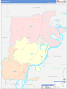 Tensas Parish (County), LA Digital Map Color Cast Style
