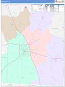 Thomas County, GA Digital Map Color Cast Style