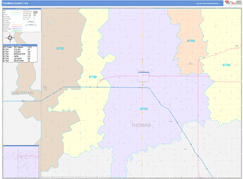 Thomas County, KS Digital Map Color Cast Style