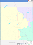 Throckmorton County, TX Digital Map Color Cast Style