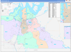 Thurston County, WA Digital Map Color Cast Style
